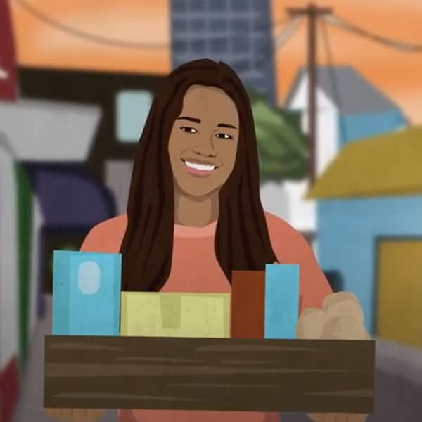 A business owner working in her business