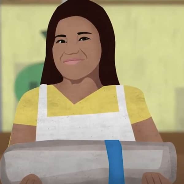 Business owner carrying new products for her store
