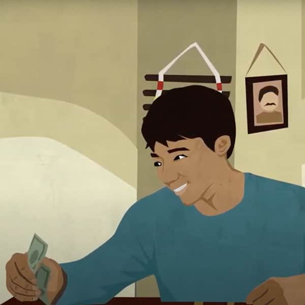 A man keeping records of business money